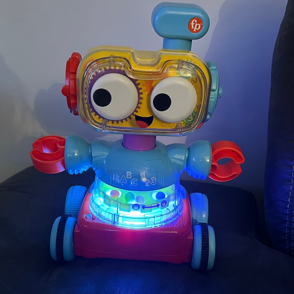 Fisher-Price Blue, Red and Yellow Light-Up Learning Robot
